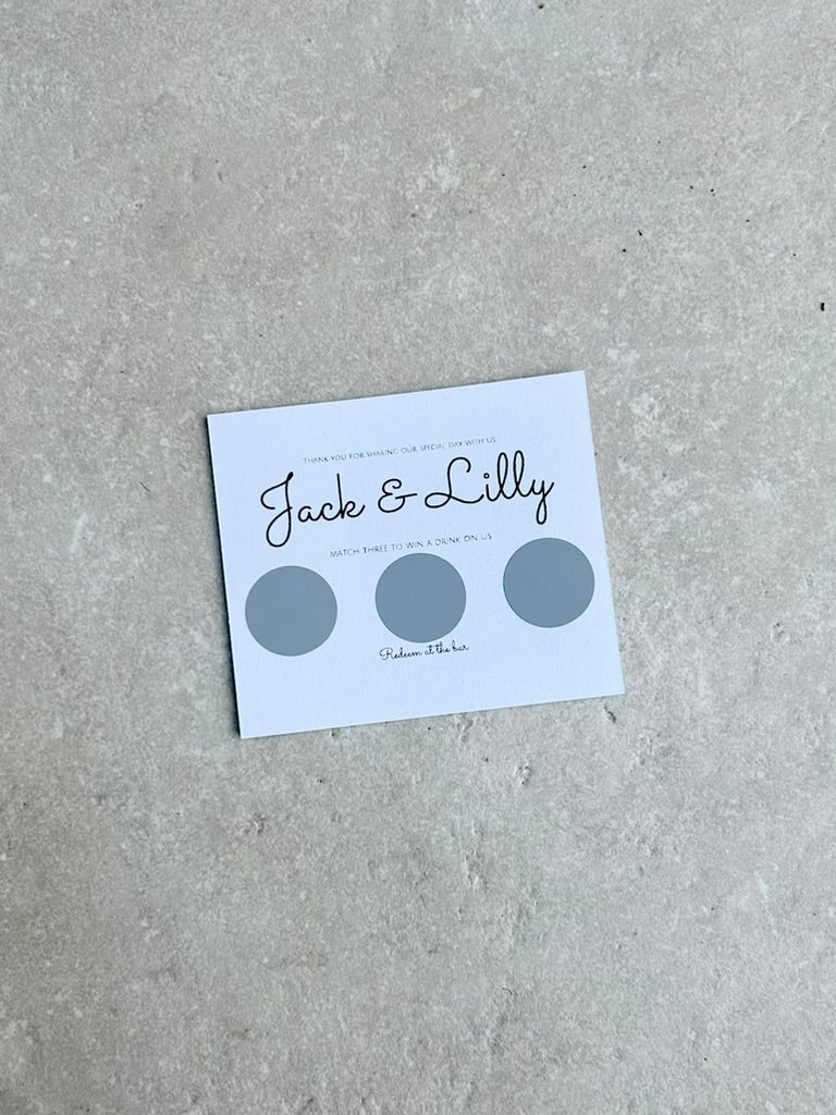 Personalised Wedding Scratch Card Favours – Design 1