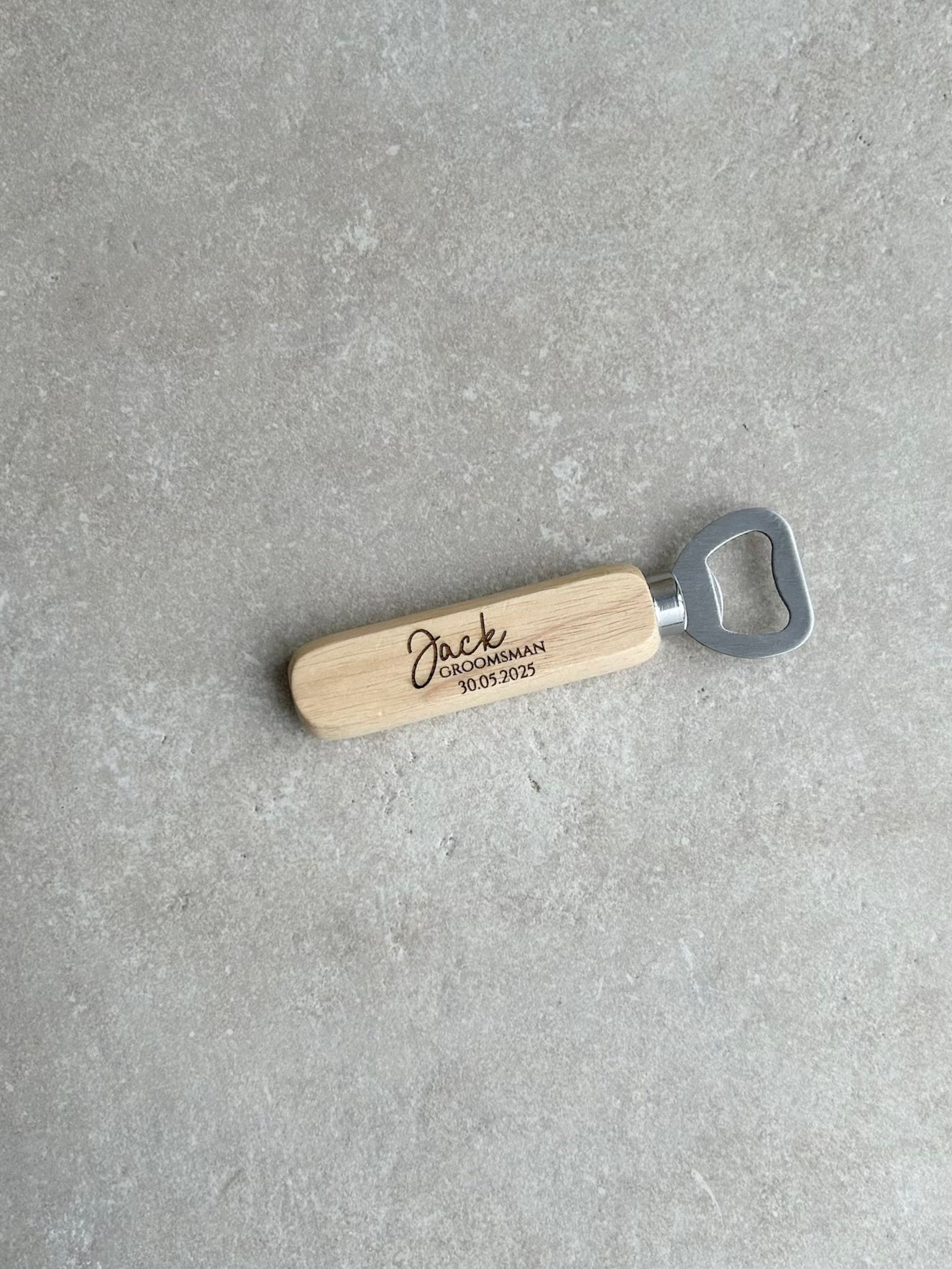 Personalised Bottle Opener Your Text Here 1 Wooden Bottle Opener Laser Engraved UK Fathers Day, Birthday