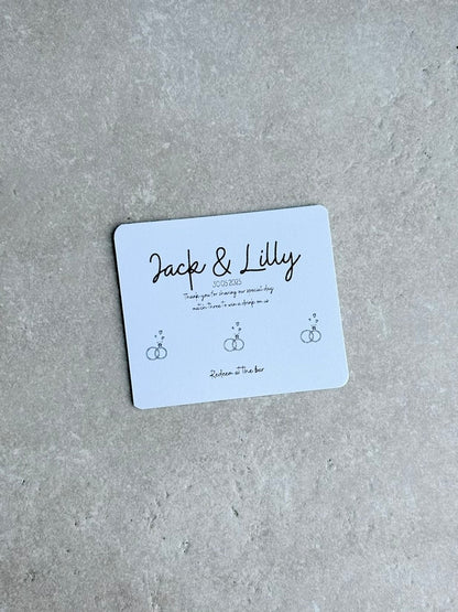Personalised Wedding Favours For Guests, Scratch Card, Custom, Drink Token, Scratchcards