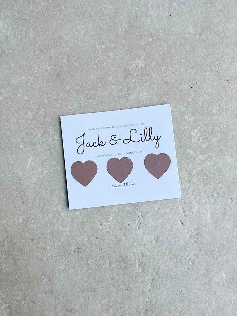 Personalised Wedding Favours For Guests, Scratch Card, Custom, Drink Token, Scratchcards