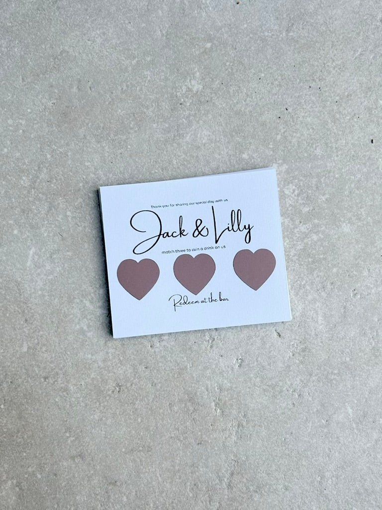 Personalised Wedding Favours For Guests, Scratch Card, Custom, Drink Token, Scratchcards
