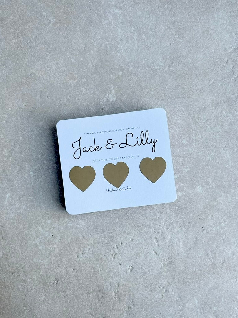 Personalised Wedding Favours For Guests, Scratch Card, Custom, Drink Token, Scratchcards