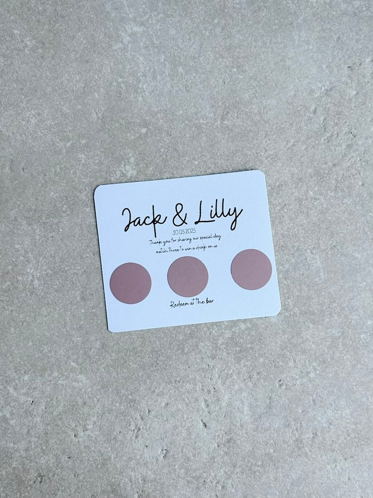 Personalised Wedding Favours For Guests, Scratch Card, Custom, Drink Token, Scratchcards