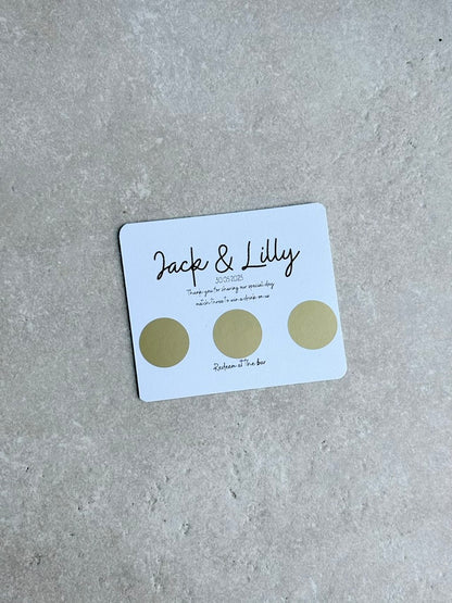 Personalised Wedding Favours For Guests, Scratch Card, Custom, Drink Token, Scratchcards