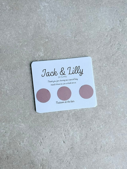 Personalised Wedding Favours For Guests, Scratch Card, Custom, Drink Token, Scratchcards