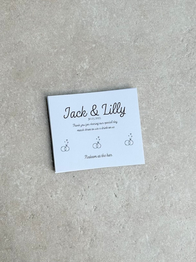 Personalised Wedding Favours For Guests, Scratch Card, Custom, Drink Token, Scratchcards