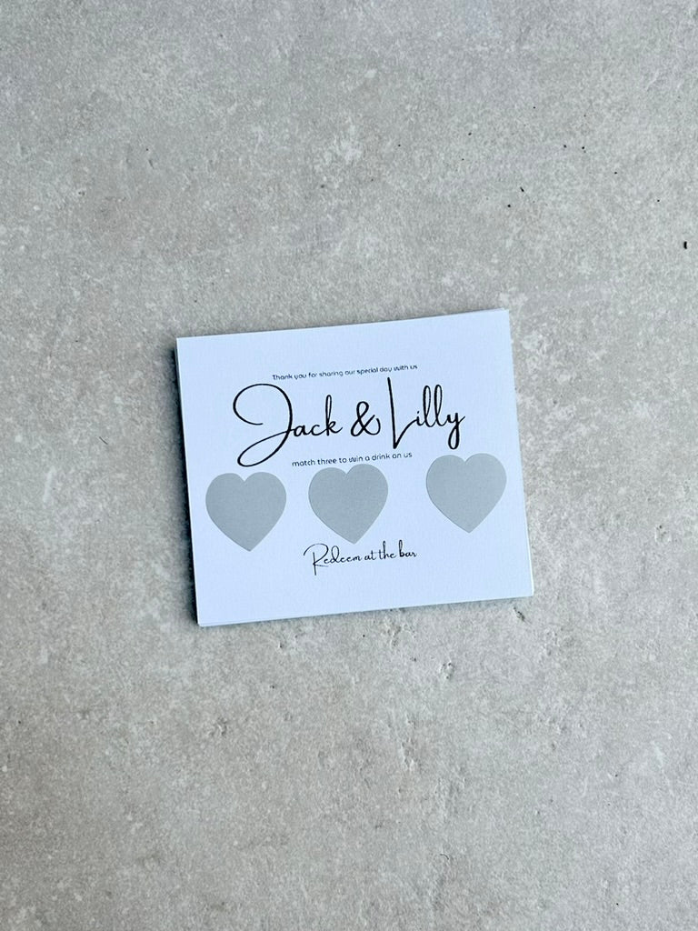Personalised Wedding Favours For Guests, Scratch Card, Custom, Drink Token, Scratchcards