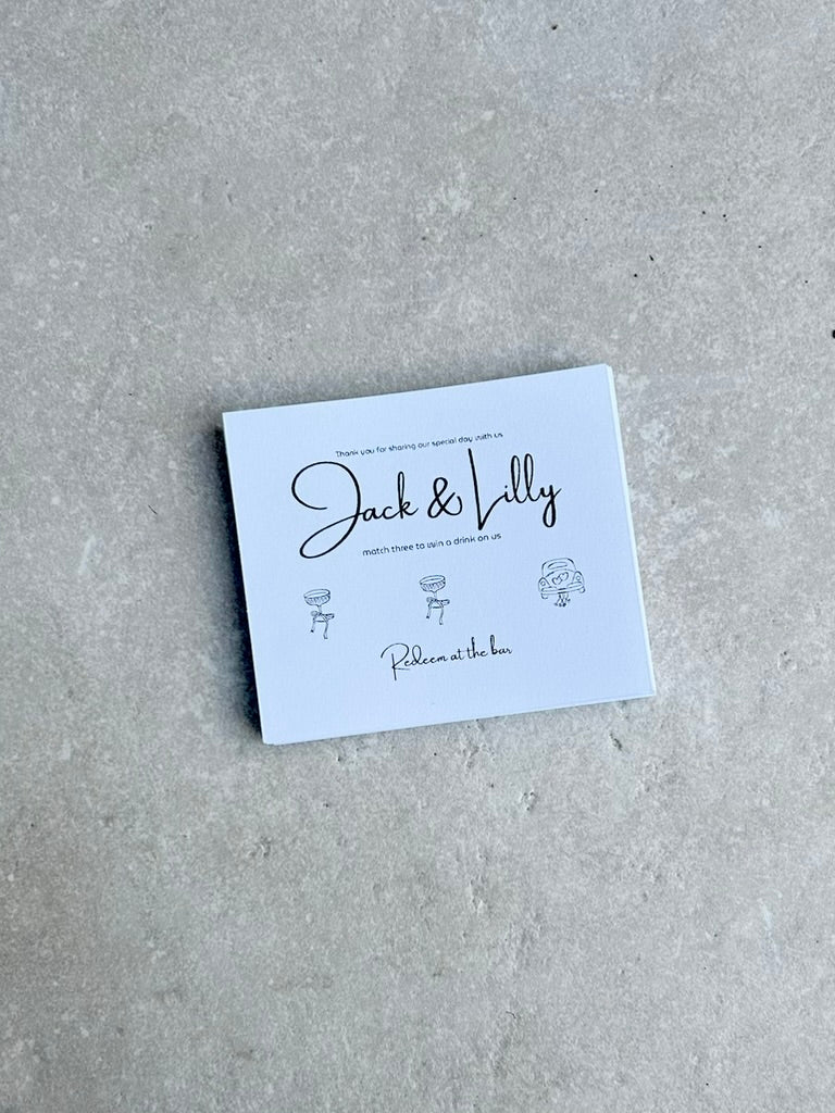 Personalised Wedding Favours For Guests, Scratch Card, Custom, Drink Token, Scratchcards
