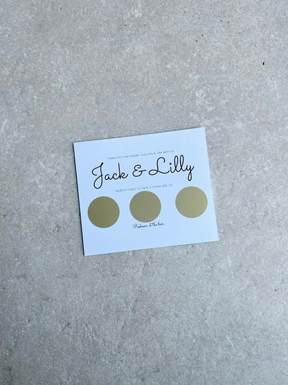 Personalised Wedding Scratch Card Favours – Design 1