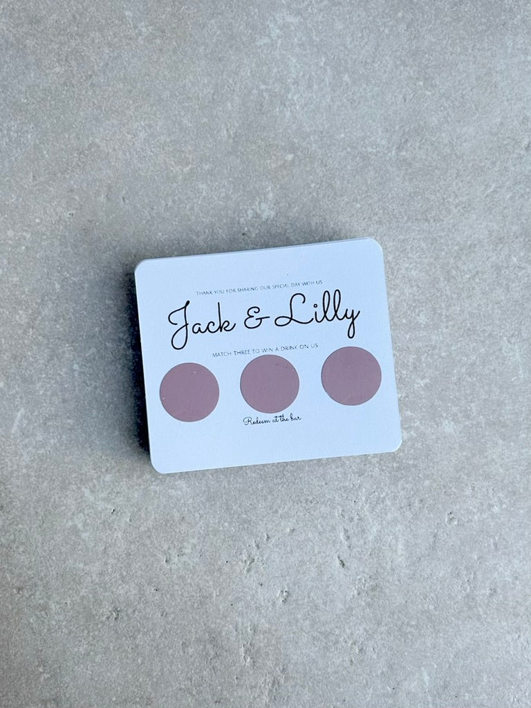 Personalised Wedding Scratch Card Favours – Design 1