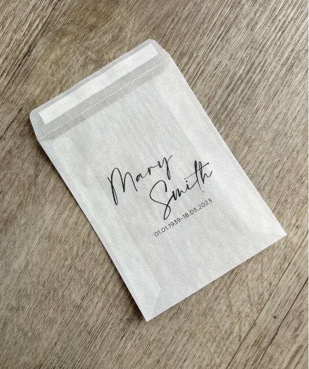 Any Design Personalised Funeral Favours | Funeral Tissue Bags | Orders of Service | Funeral Tissues | Choose your own wording