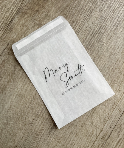 Personalised Funeral Tissue Bags – Custom Wording