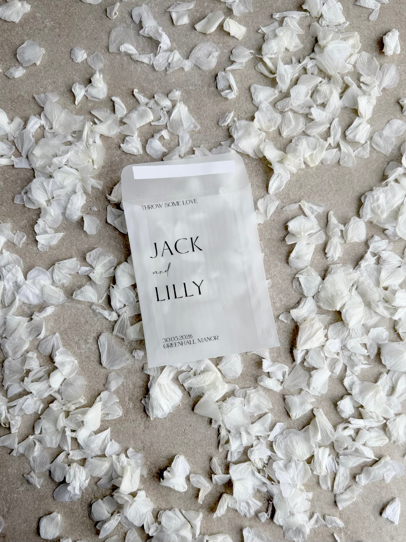 Any Design Personalised Wedding Confetti Packs | Personalised Wedding Tissue Packs | Throw Some Love | Confetti Packs | Tissue Packets
