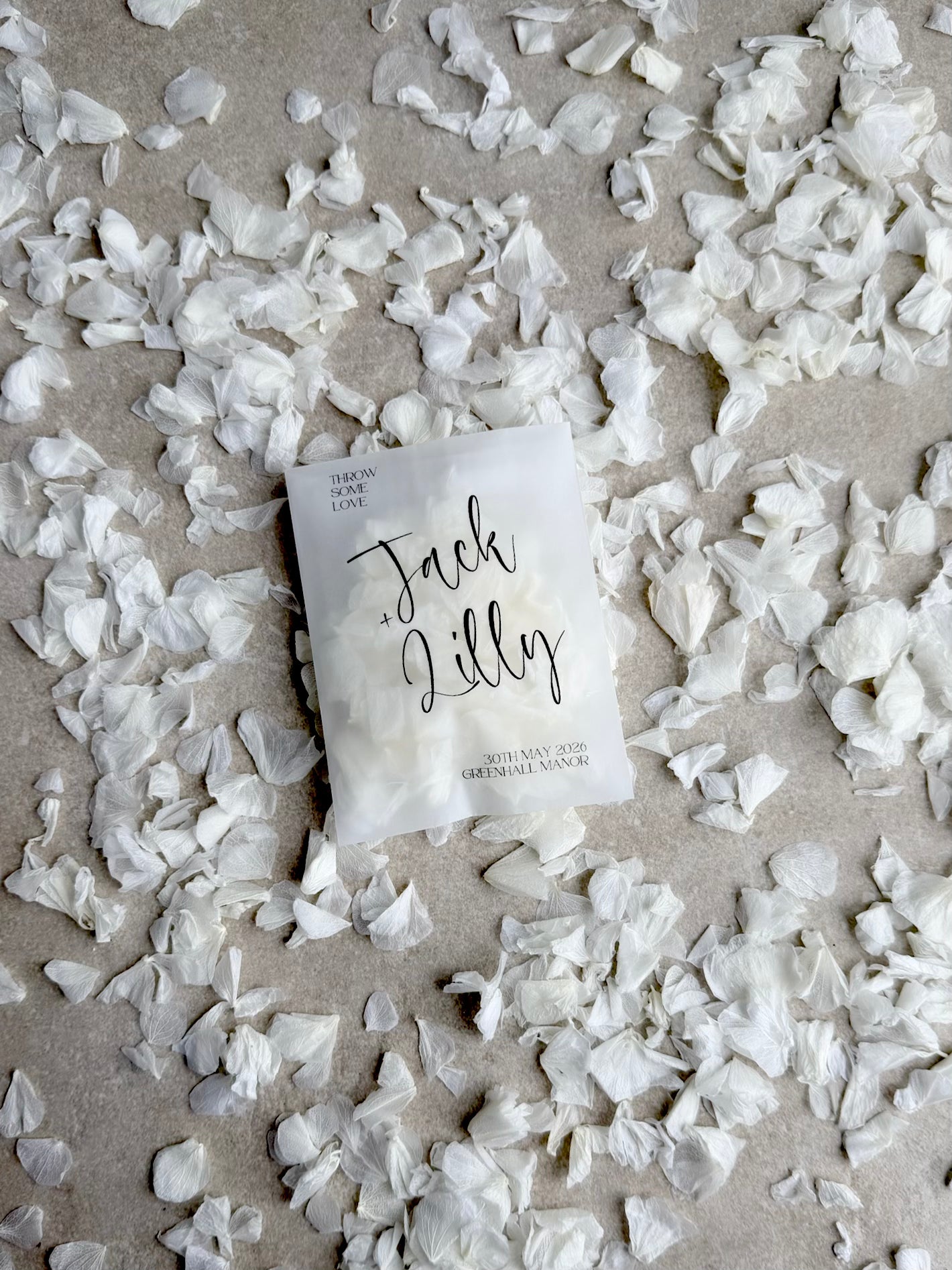 Any Design Personalised Wedding Confetti Packs | Personalised Wedding Tissue Packs | Throw Some Love | Confetti Packs |