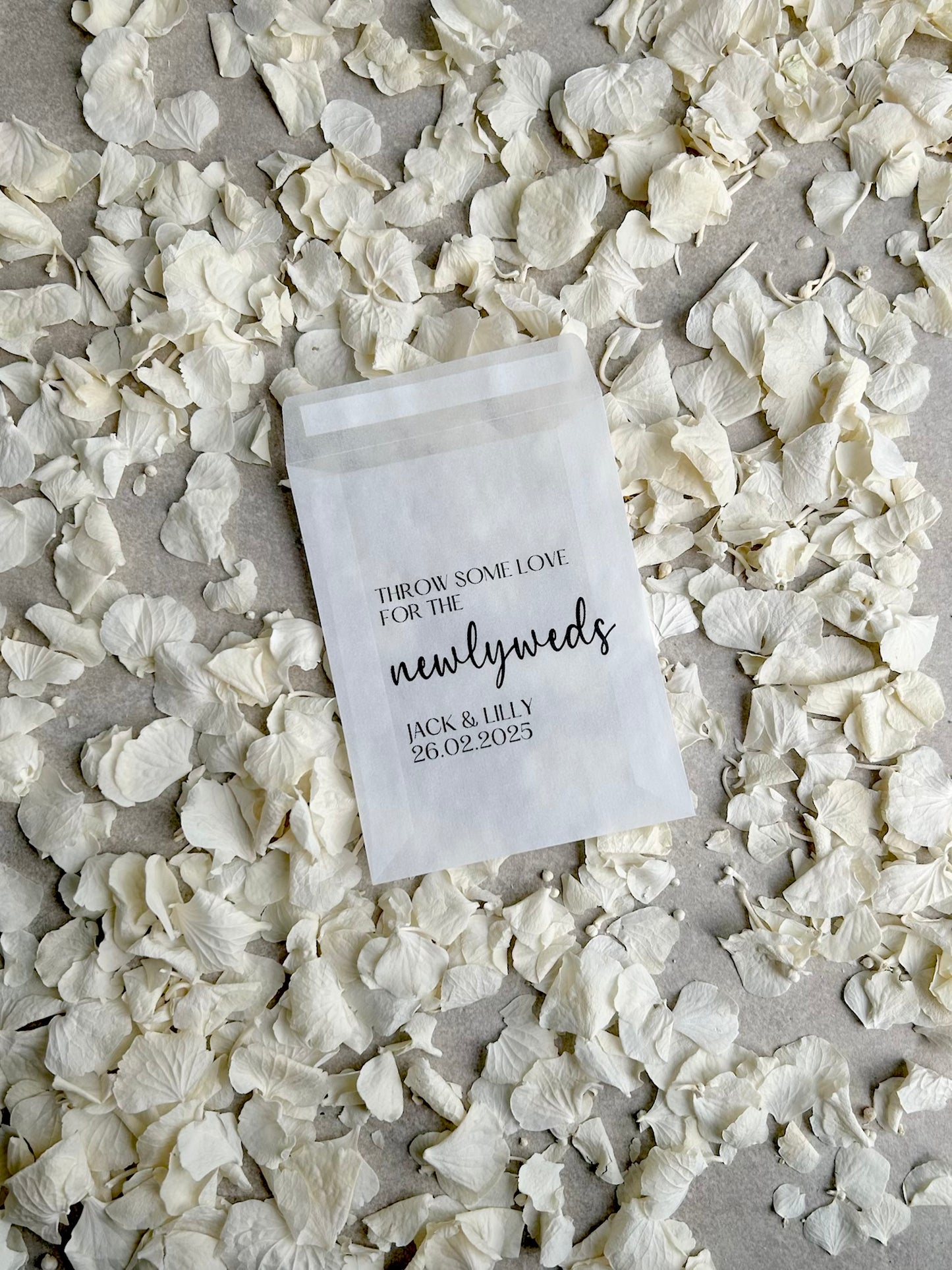 Any Design Personalised Wedding Confetti Packs | Personalised Wedding Tissue Packs | Throw Some Love | Confetti Packs |