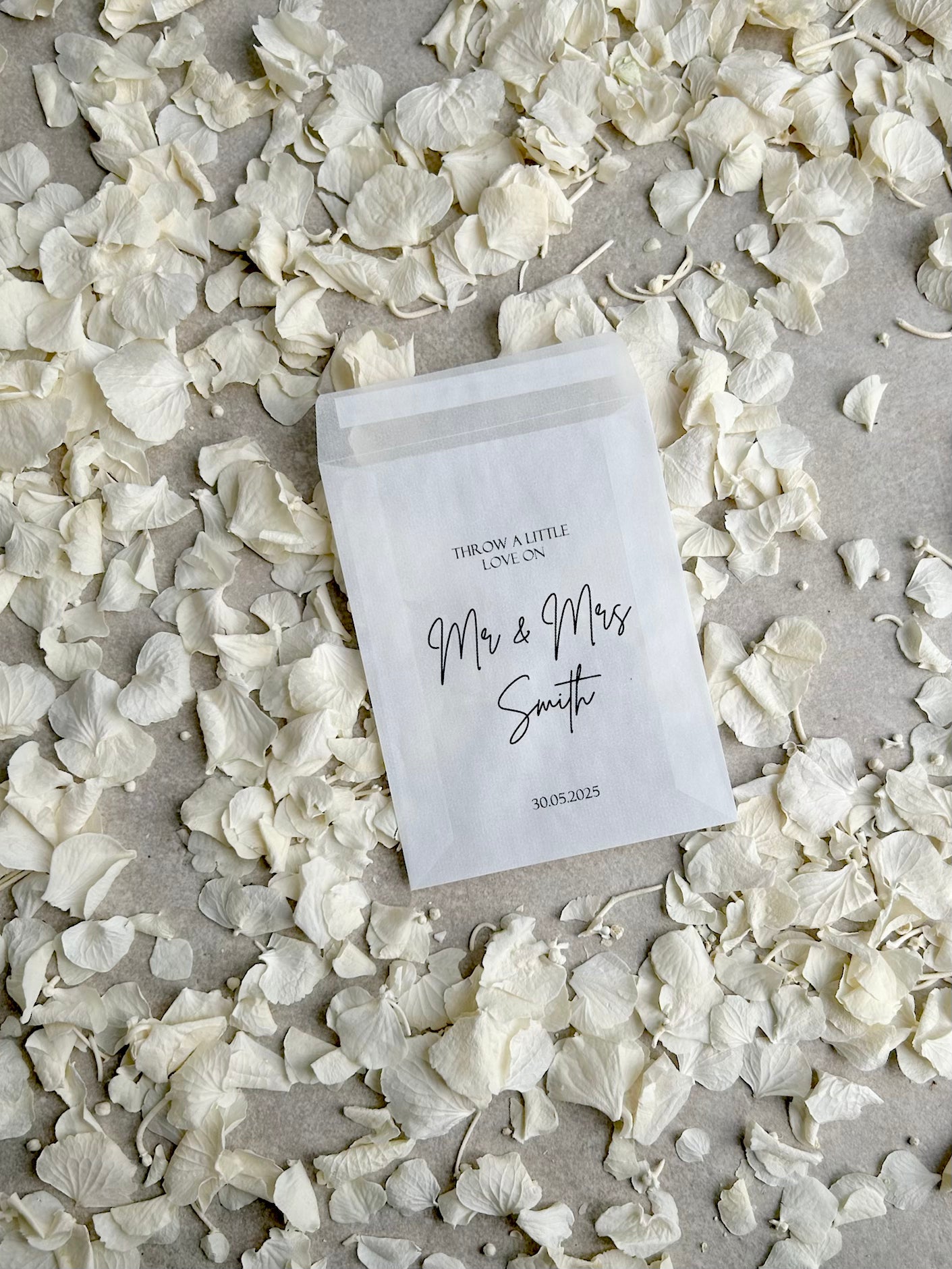 Any Design Personalised Wedding Confetti Packs | Personalised Wedding Tissue Packs | Throw Some Love | Confetti Packs |