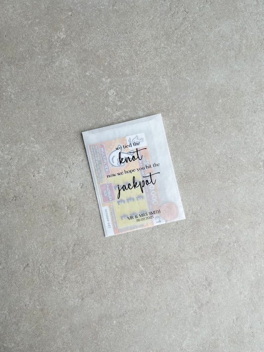 Personalised Wedding Scratch Card Favours – Tied the Knot 7