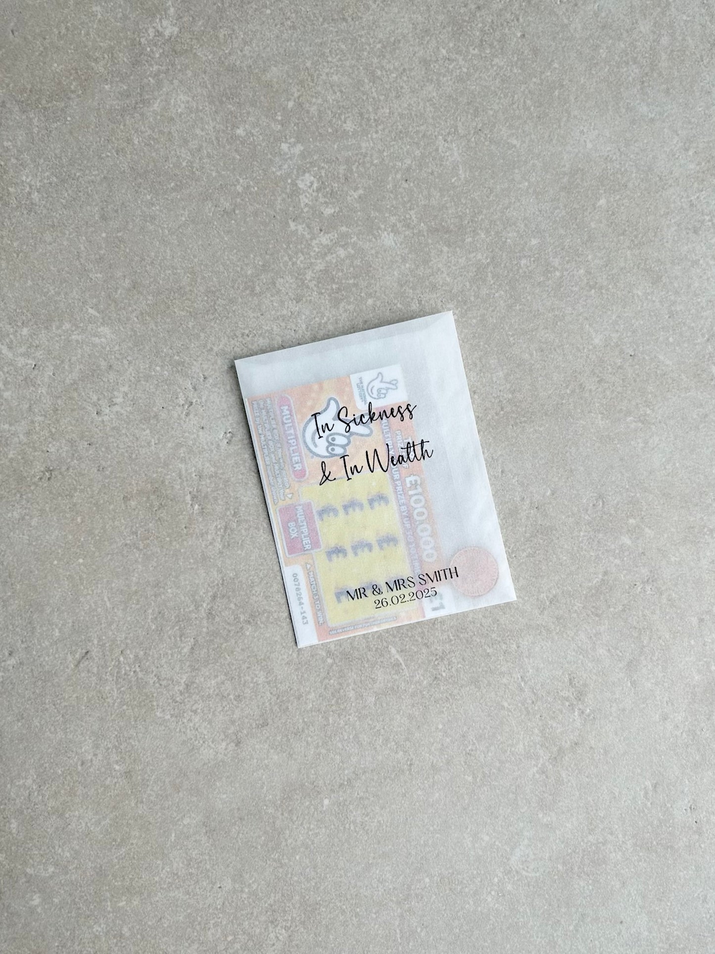 Any Design Personalised Wedding | Wedding Scratch Card Favour Packs | For Richer For Poorer | Tied the Knot | We Hope Your Get Lucky