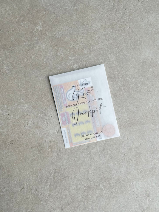 Any Design Personalised Wedding | Wedding Scratch Card Favour Packs | For Richer For Poorer | Tied the Knot | We Hope Your Get Lucky