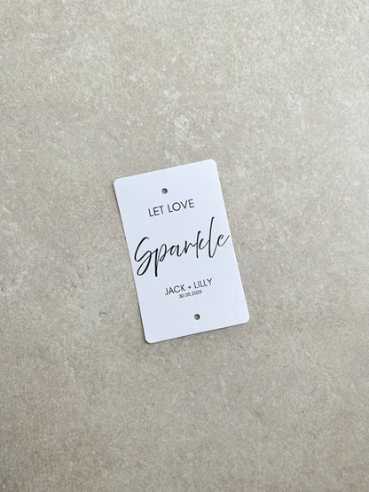 Personalised Wedding Favours Tag / Let Love Sparkle Tag / Wedding Sparkler Tags / Custom Personalised Tags