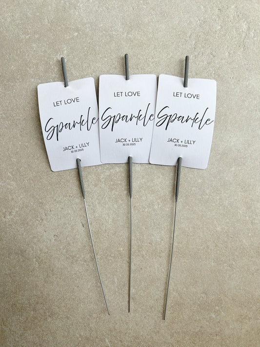 Personalised Wedding Favours Tag / Let Love Sparkle Tag / Wedding Sparkler Tags / Custom Personalised Tags