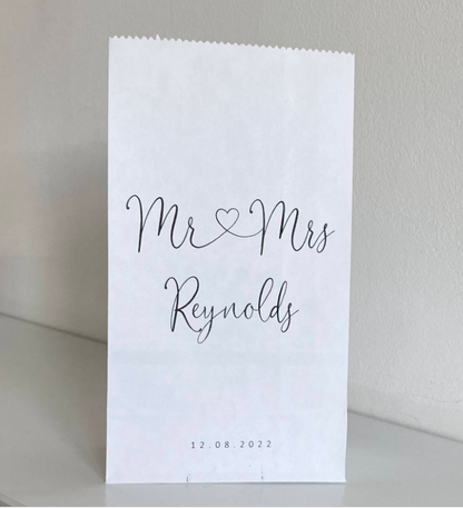 Personalised Block Bottom Sweet Bags – Mr & Mrs