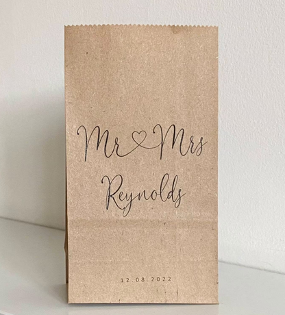 Personalised Block Bottom Sweet Bags – Mr & Mrs
