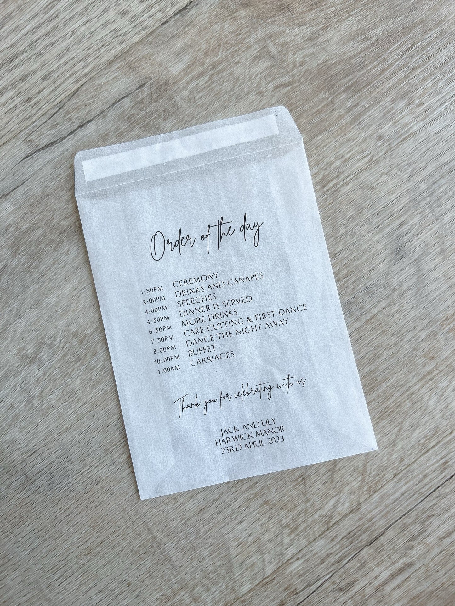 Any Design Personalised Wedding Confetti Packs | Personalised Wedding Tissue Packs | Throw Some Love | Order of Service | Order of the Day