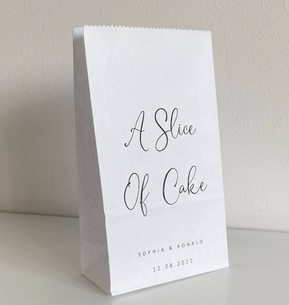 Personalised Block Bottom Sweet Bags – Slice of Cake