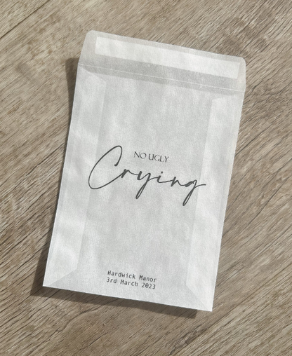 Personalised Wedding Tissue Packs – No Ugly Crying